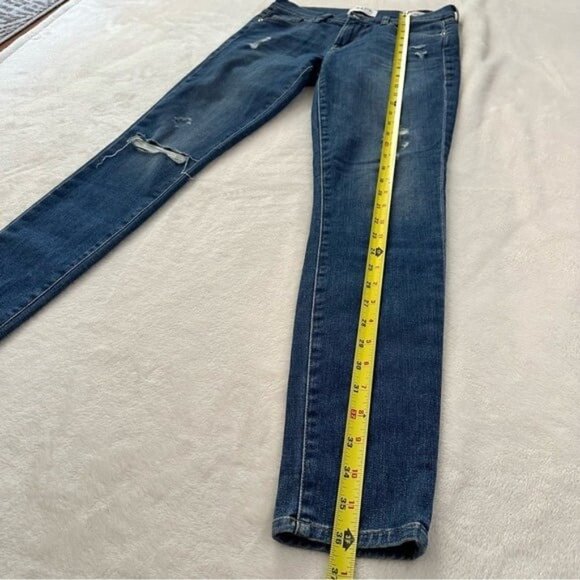 FRAME Denim Le Skinny De Jeanne Jewell Wash Distressed Jeans Size 26 - Picture 5 of 11